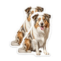 (2 Pack) Australian Shepherd Magnets - Aussie Dog Lover Decor - Pet Parent Refrigerator Magnets - 5 Inches On Longest Side - Thick Durable Magnet - Made in USA - MAG27085