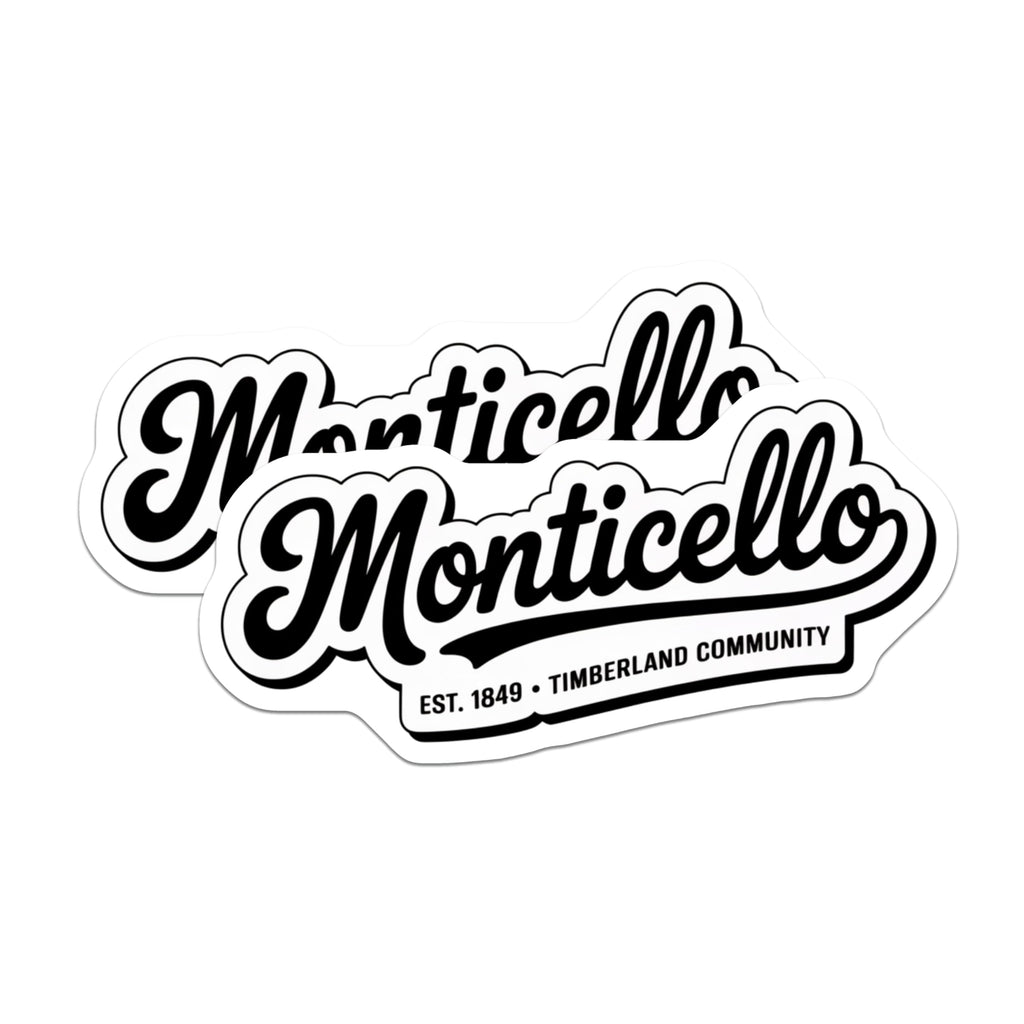 (2 Pack) Monticello Magnets - Timberland Community - Town Pride Fridge Decor - 5" On Longest Side - Premium Magnet - for Cars, Refrigerators, Toolboxes, Lockers - Made in USA - MAG17465