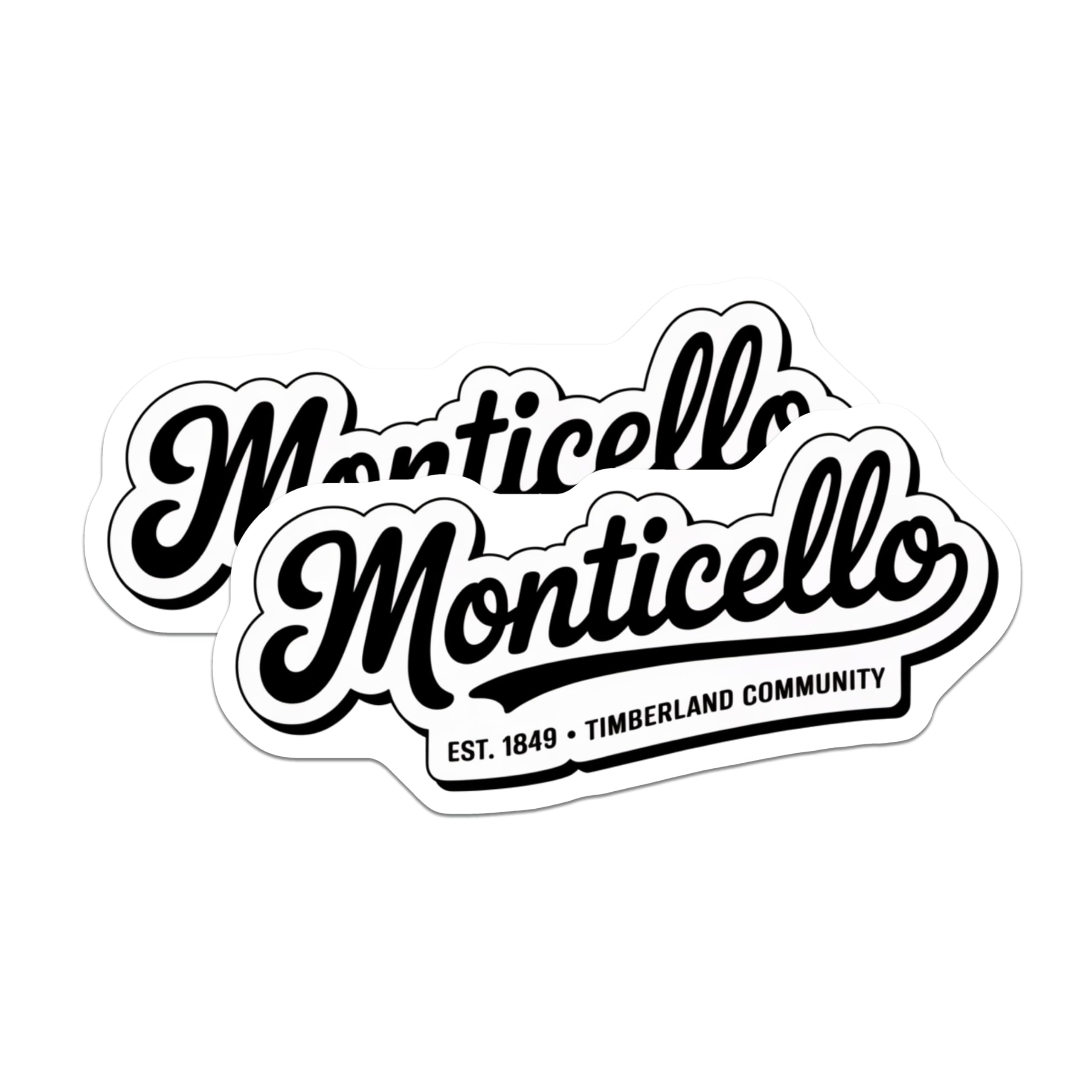 (2 Pack) Monticello Magnets - Timberland Community - Town Pride Fridge Decor - 5" On Longest Side - Premium Magnet - for Cars, Refrigerators, Toolboxes, Lockers - Made in USA - MAG17465