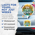 (2 Pack) Inspirational Quote Magnets - You Make A Difference - Motivational ations - Uplifting Home - 5" On Longest Side - for Cars, Fridges, Toolboxes - Made in USA - MAG4431