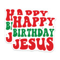 (2 Pack) Happy Birthday Jesus Magnets - Christian Christmas Decor - Retro Faith Holiday - 5 Inches On Longest Side - Thick Durable Magnet - Made in USA - MAG29861