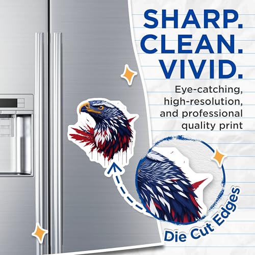(2 Pack) Eagle Artwork Magnets - Bold Eagle Design - Patriotism Home Decor - American Pride - 5" On Longest Side - for Cars, Fridges, Toolboxes - Made in USA - MAG6760