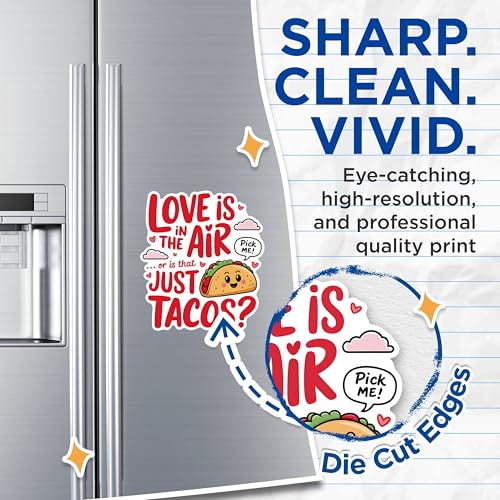 (2 Pack) Love is in The Air Magnets - Funny Taco Magnets - Kitchen Decor Magnets for Taco Lovers- 5" On Longest Side - for Fridges, Toolboxes, Cars - Made in USA - MAG2997