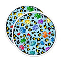 (2 Pack) Autism Awareness Magnets - Puzzle Piece Leopard Print - Neurodiversity Support Decor - 5 Inches On Longest Side - Thick Durable Magnet - Made in USA - MAG27780