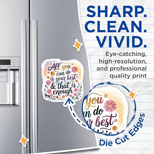 (2 Pack) Inspirational Message Magnet - Uplifting Words - 5" On Longest Side - Sticks to Smooth Flat Surfaces - Made in USA - MAG9599