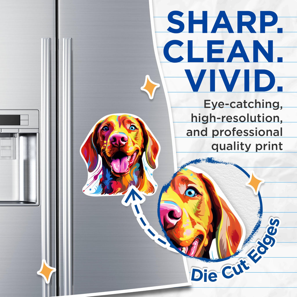 (2 Pack) Vizsla Dog Breed Magnets- 5 Inches On Longest Side - Choose from Over 100 Dog Breeds - for Cars, Refrigerators, Toolboxes - Made in USA - MAG1970
