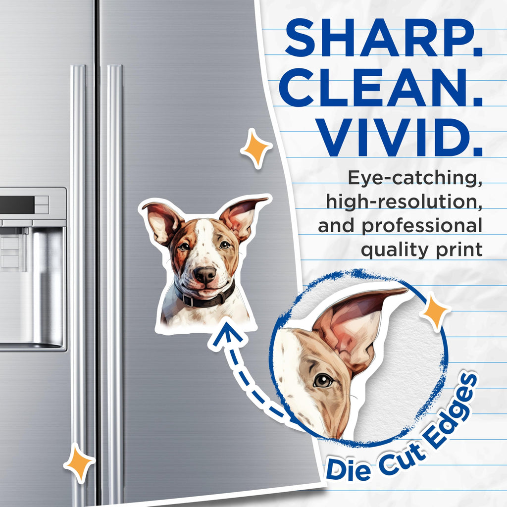 (2 Pack) Cute Dog Face Magnets - Pet Owner Refrigerator Decor - Animal Lover Home Accent - 5 Inches On Longest Side - Thick Durable Magnet - Made in USA - MAG26895