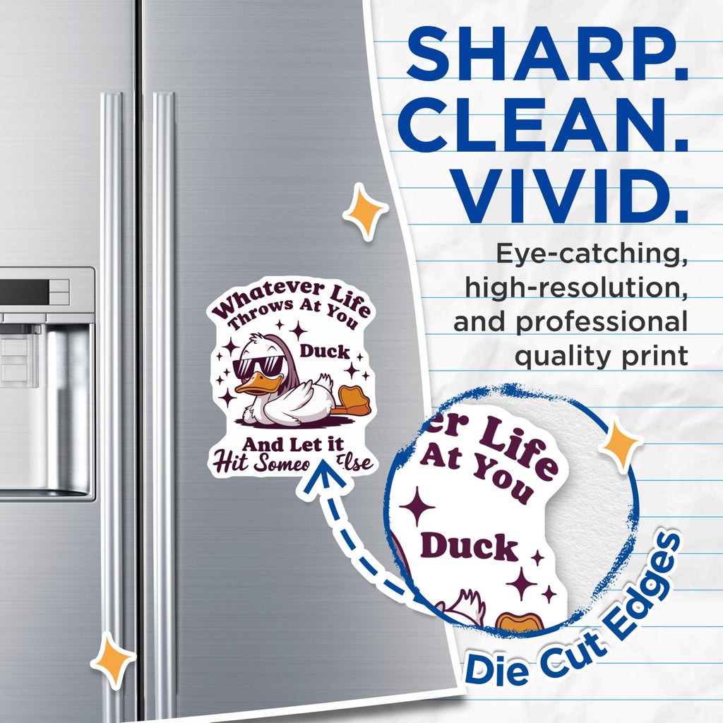 (2 Pack) Cool Duck Magnets - Funny Sarcastic Quote - Witty Life Motto - Refrigerator Locker Decor - 5 Inches On Longest Side - Thick Durable Magnet - Made in USA - MAG22288