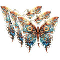 (3 Pack) Steampunk Butterfly Decals - Gear Art Stickers - Laptop Decal Set - 3 Inches On Longest Side - Easy Peel & Apply - Made in USA - 3MCS1199