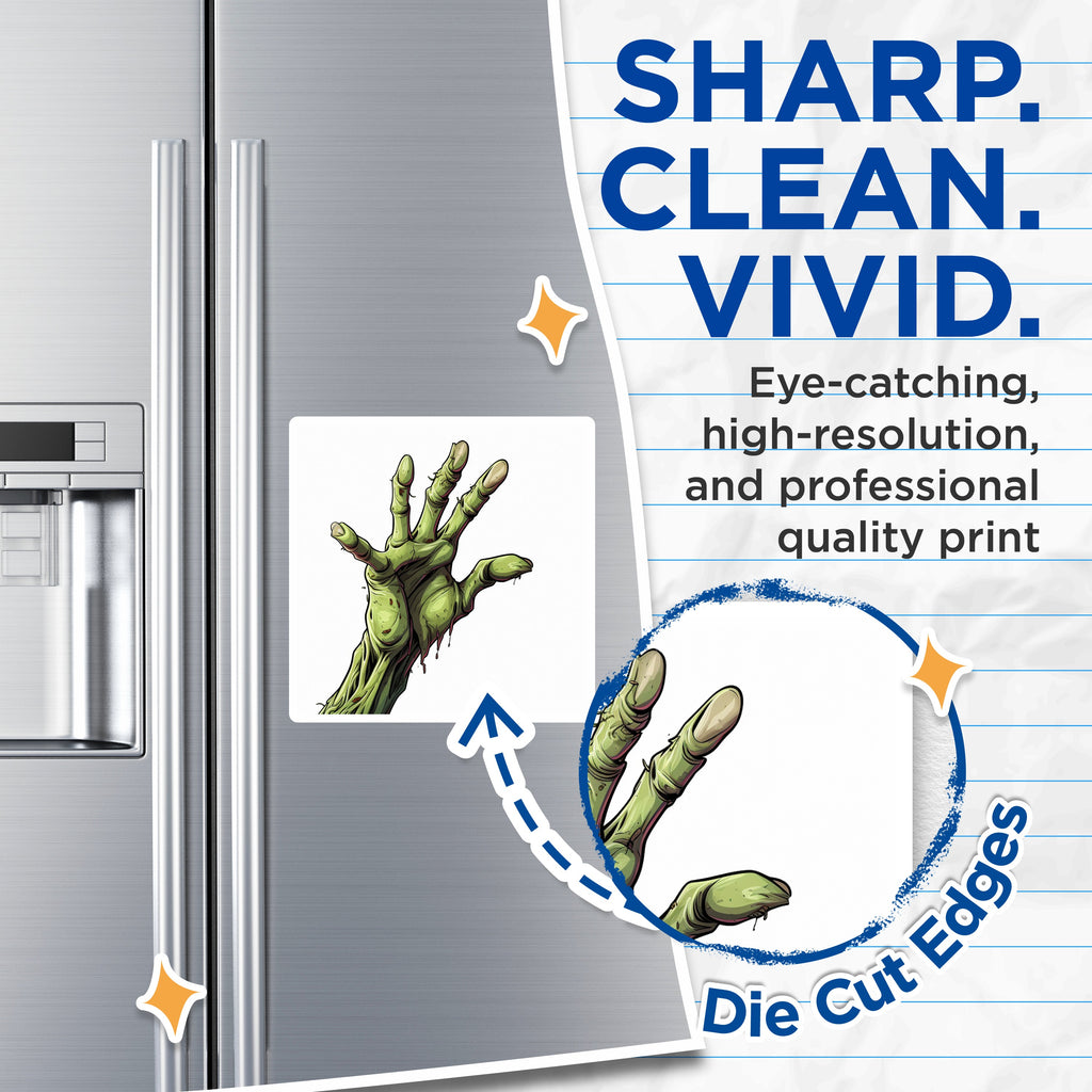 (2 Pack) Zombie Hand Magnets - Horror Decor - Halloween Kitchen Art - Spooky Fridge Accessory for Undead Fans - 5 Inches On Longest Side - Thick Durable Magnet - Made in USA - MAG37694