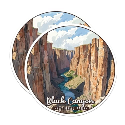 (2 Pack) Black Canyon National Park Bumper Magnet - US National Park - Choose from 63 Parks - 5" On Longest Side - Decal for Car Bumper, Laptop, Water Bottle, Wall, and Window - MAG1616