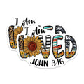 (2 Pack) I Am Loved John 3:16 Magnets - Christian Faith Decor - Sunflower Boho Farmhouse Inspirational Bible Verse Magnets - 5 Inches On Longest Side - Thick Durable Magnet - Made in USA - MAG26453