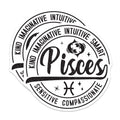 (2 Pack) Pisces Zodiac Stickers - Astrological Signs Stickers - Horoscope Sign Stickers - 5" On Longest Side - Sticks to Smooth Flat Surfaces - Made in USA - BMCS5261