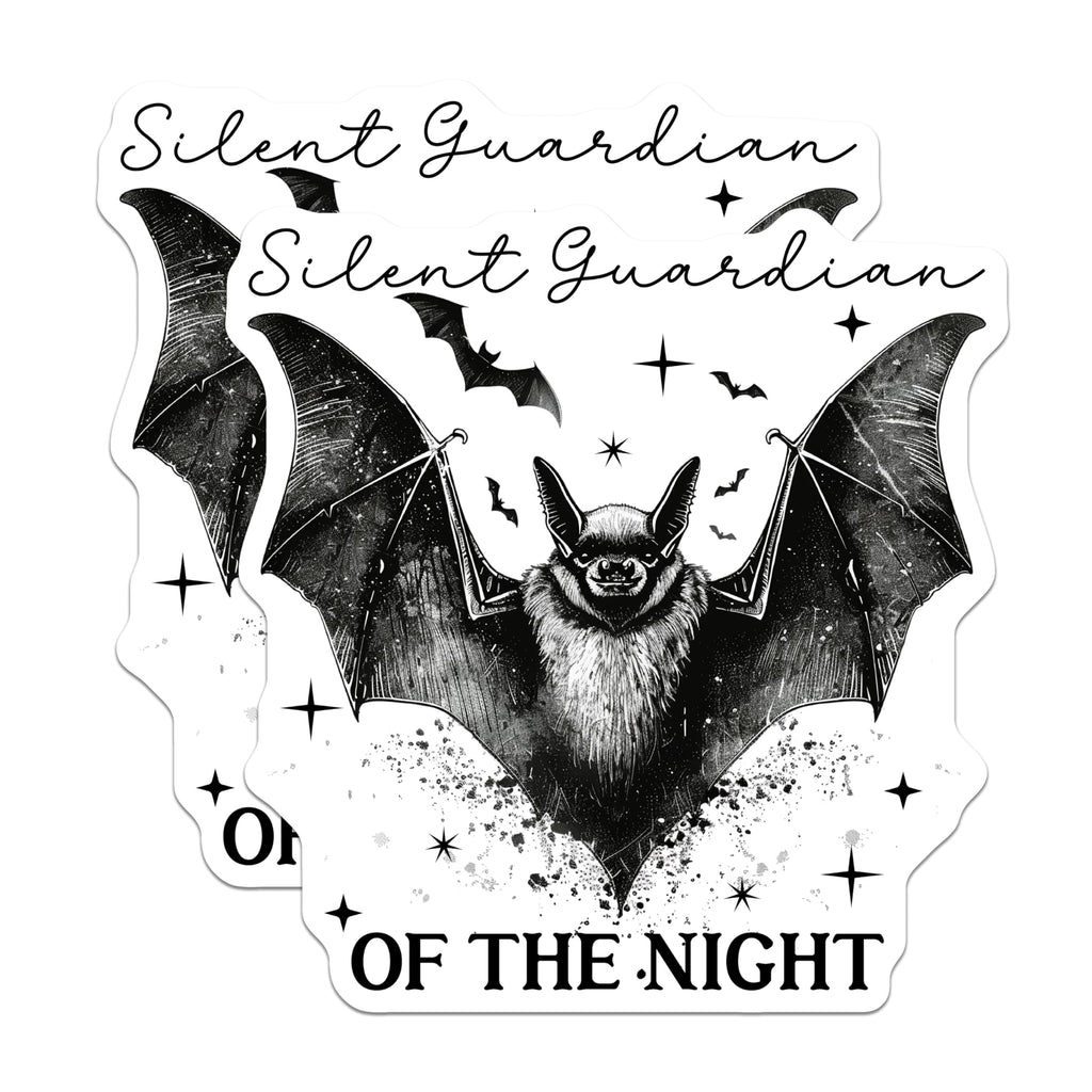 (2 Pack) Silent Guardian of The Night Magnets - Halloween Bat Magnets - Gothic Decor Magnets - 5" On Longest Side - for Cars, Refrigerators, Toolboxes, Lockers - Made in USA MAG3561