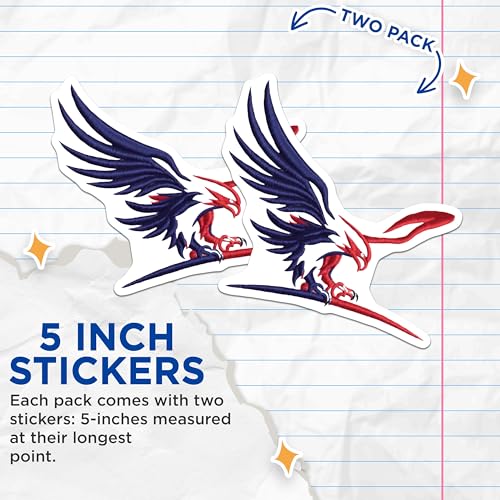 (2 Pack) Eagle Stickers - Falcon Sticker - Bird Decal - Animal Art - Bird Enthusiast Sticker - Avian Vinyl Decal - 5" On Longest Side - Sticks to Smooth Flat Surfaces - Made in USA - BMCS6441