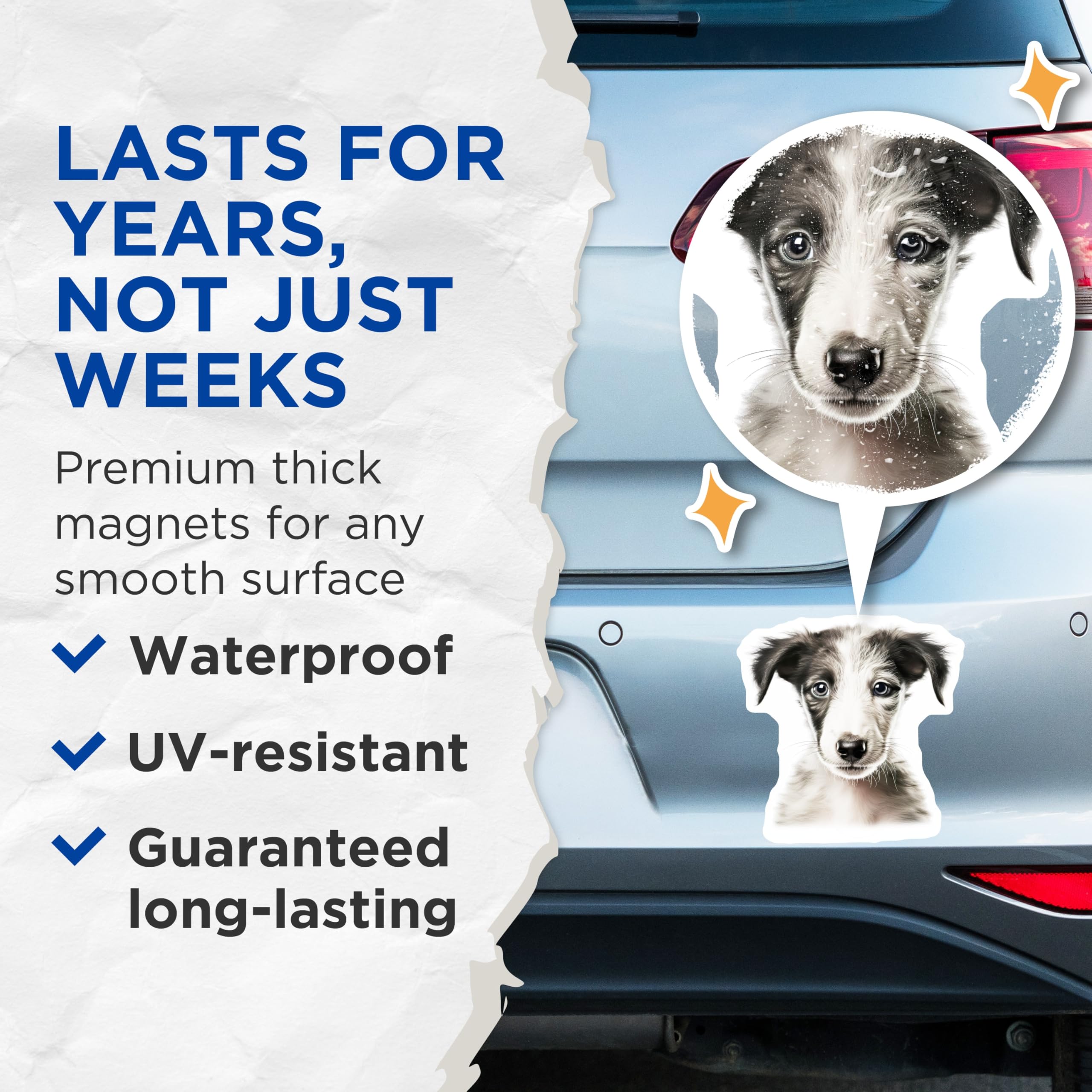 (2 Pack) Sighthound Puppy Magnets - Dog Lover Decor - Pet Parent Kitchen Art - 5 Inches On Longest Side - Thick Durable Magnet - Made in USA - MAG27433