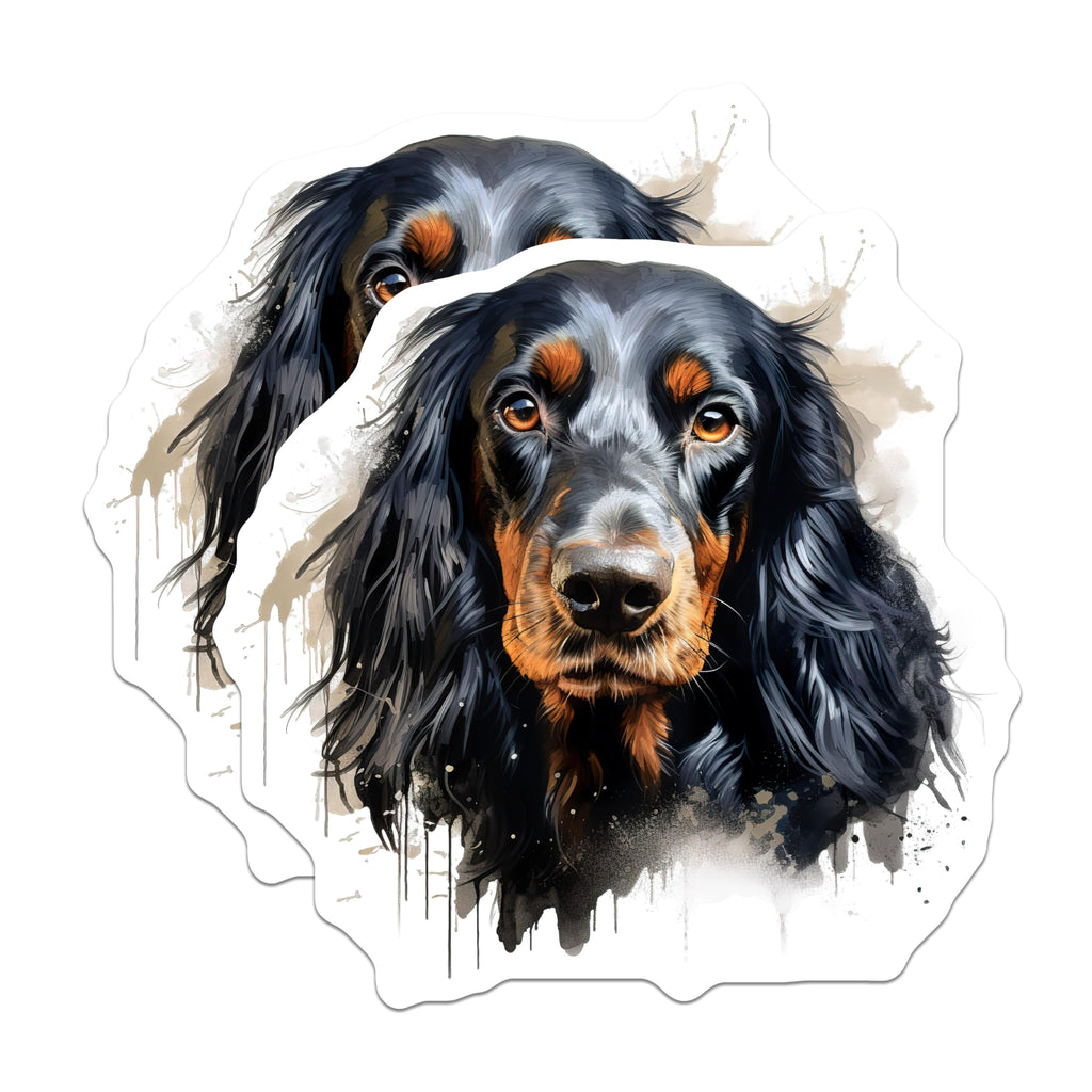 (2 Pack) Gordon Setter Magnets - Elegant Black Tan Dog Portrait - Sporting Breed Canine Art - Pet Owner Collection Decor - 5 Inches On Longest Side - Thick Durable Magnet - Made in USA - MAG24710