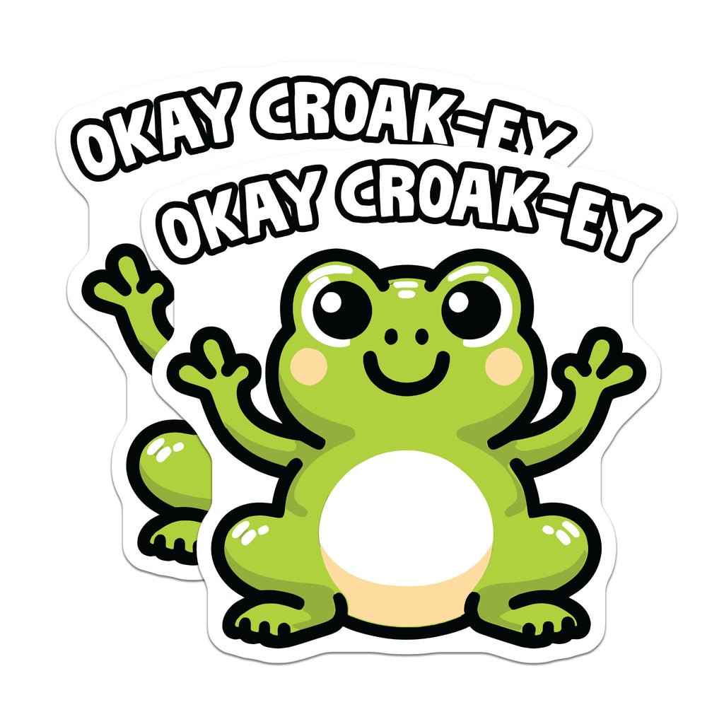 (2 Pack) Funny Frog Magnets - Kawaii Refrigerator Decor - Positive Vibe Locker Accessory - 5 Inches On Longest Side - Thick Durable Magnet - Made in USA - MAG39029
