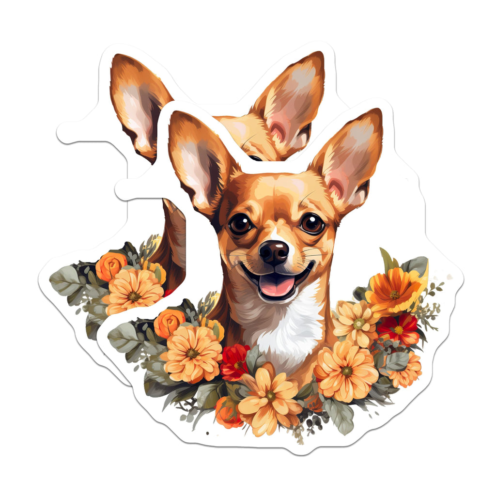 (2 Pack) Chihuahua Magnets - Dog Lover Home Decor - Floral Pet Parent - 5 Inches On Longest Side - Thick Durable Magnet - Made in USA - MAG26890
