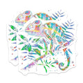 (2 Pack) Colorful Chameleon Stickers - Animal Artwork - Vibrant Reptile Decals - 5" On Longest Side - Sticks to Smooth Flat Surfaces - Made in USA - BMCS5567