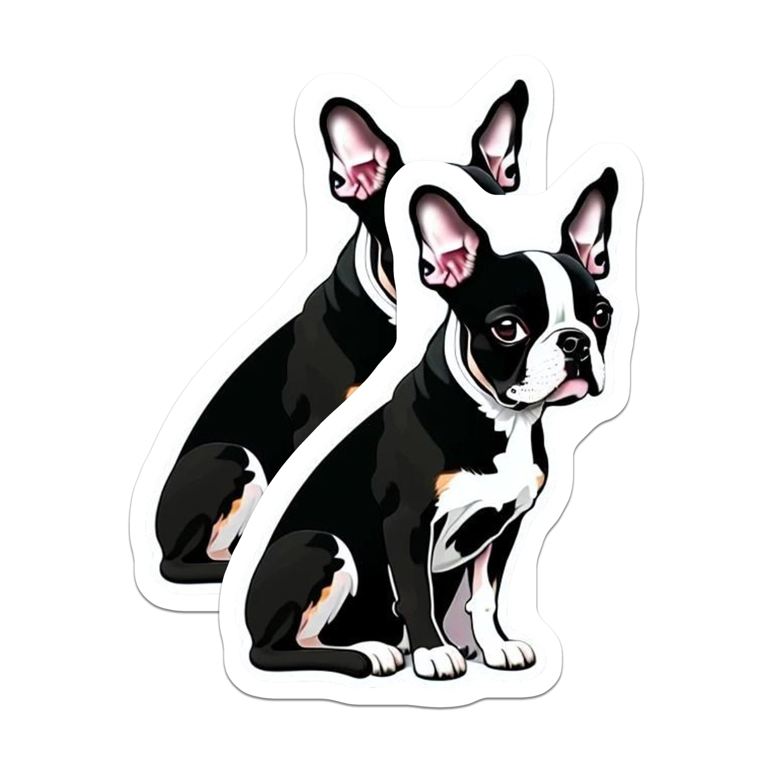 (2 Pack) Boston Terrier Dog Magnets - Adorable Puppy Refrigerator Decor - Pet Lover Animal Art - Boston Terrier Mom Dad Item - 5 Inches On Longest Side - Thick Durable Magnet - Made in USA - MAG23082