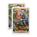 (2 Pack) The Gardener Stickers - Skeleton Gardening Stickers - Cute Skeleton Art Decals for Planners and Laptops - 5" On Longest Side - Sticks to Smooth Flat Surfaces - Made in USA - BMCS4460
