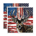 (2 Pack) Patriotic Deer Magnets - USA Flag Wildlife Art - Buck Hunting Enthusiast Decor - Nature Lover Refrigerator Accessory - 5 Inches On Longest Side - Thick Durable Magnet - Made in USA - MAG19564