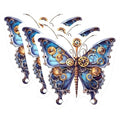 (3 Pack) Steampunk Butterfly Decals - Gear Insect - Laptop Decals - 3 Inches On Longest Side - Easy Peel & Apply - Made in USA - 3MCS1196