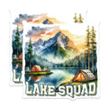 (2 Pack) Lake Squad Magnets - Mountain Camping Decor - Outdoor Adventure - Nature Enthusiast - 5 Inches On Longest Side - Thick Durable Magnet - Made in USA - MAG37679