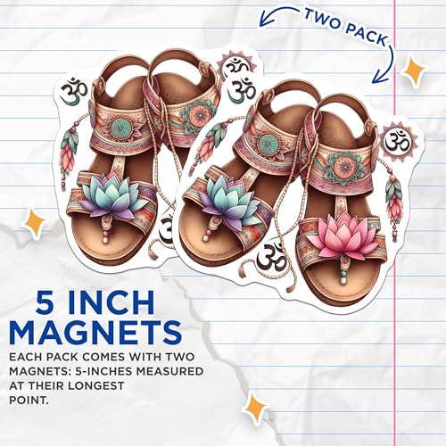 (2 Pack) Yoga Symbols Magnets Magnets - Spiritual DÃƒÂ©cor - 5" On Longest Side - Made in USA - Sticks to Refrigerators & Metal Surfaces - MAG8843