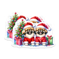 (2 Pack) Cute Christmas Dog Magnets - Santa Pet Lover Decor - Festive Refrigerator Magnets for Dog Parents - 5 Inches On Longest Side - Thick Durable Magnet - Made in USA - MAG28891