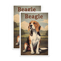 (2 Pack) Beagle Dog Magnets - Adorable Canine Art - Pet Lover Fridge Display - Hound Dog Breed Memorabilia - 5 Inches On Longest Side - Thick Durable Magnet - Made in USA - MAG21978