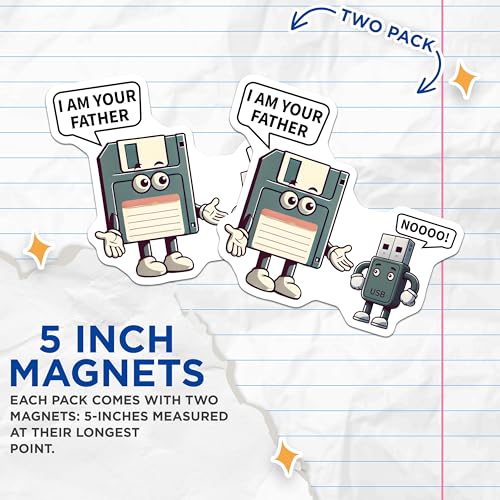 (2 Pack) Funny Geek Magnets - 5" On Longest Side - for Cars, Fridges, Toolboxes - Made in USA - MAG7422