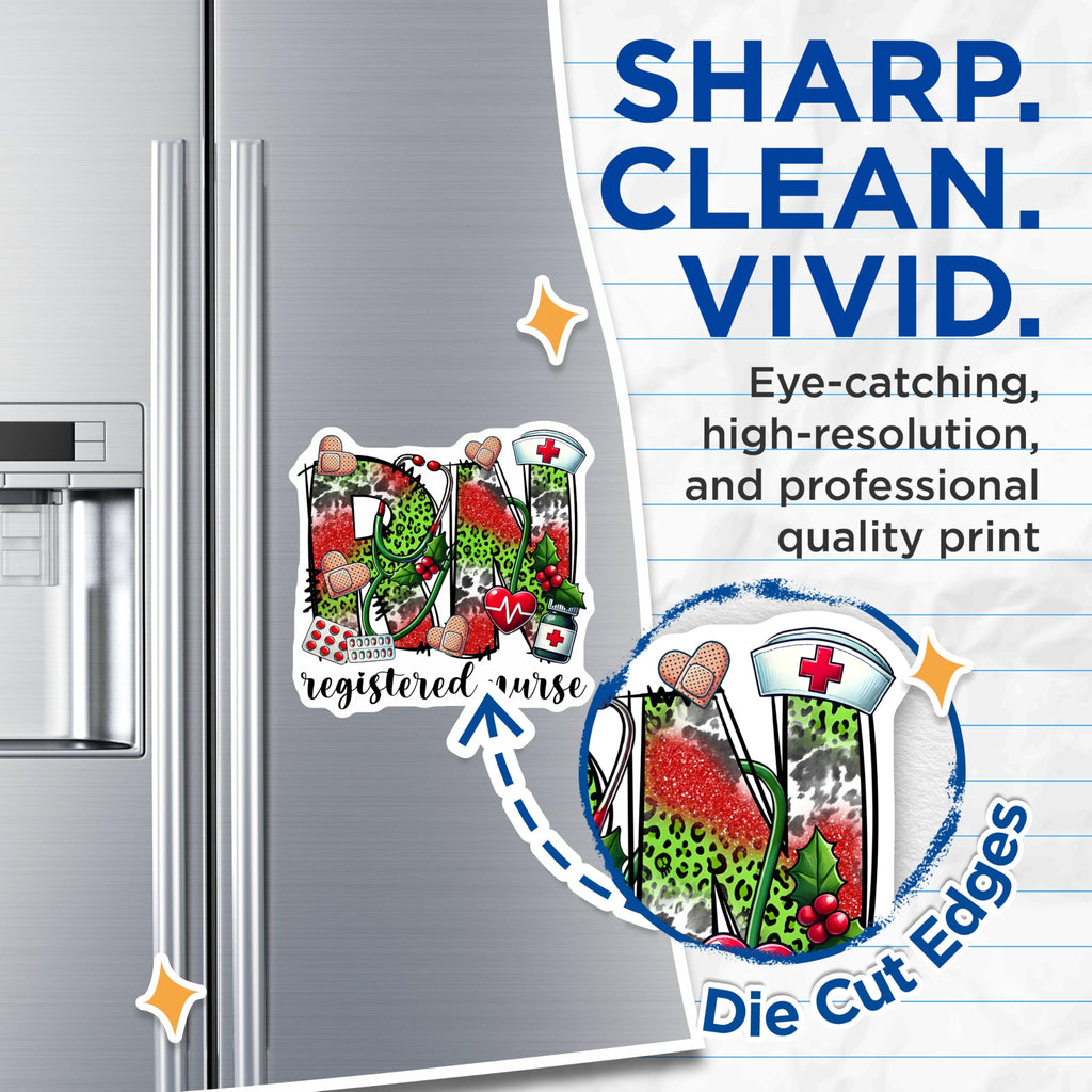 (2 Pack) RN Registered Nurse Magnets - Healthcare Worker Decor - Nurse Life Accessories - Nursing Student Essentials - 5" On Longest Side - for Cars, Fridges, Toolboxes - Made in USA - MAG7415