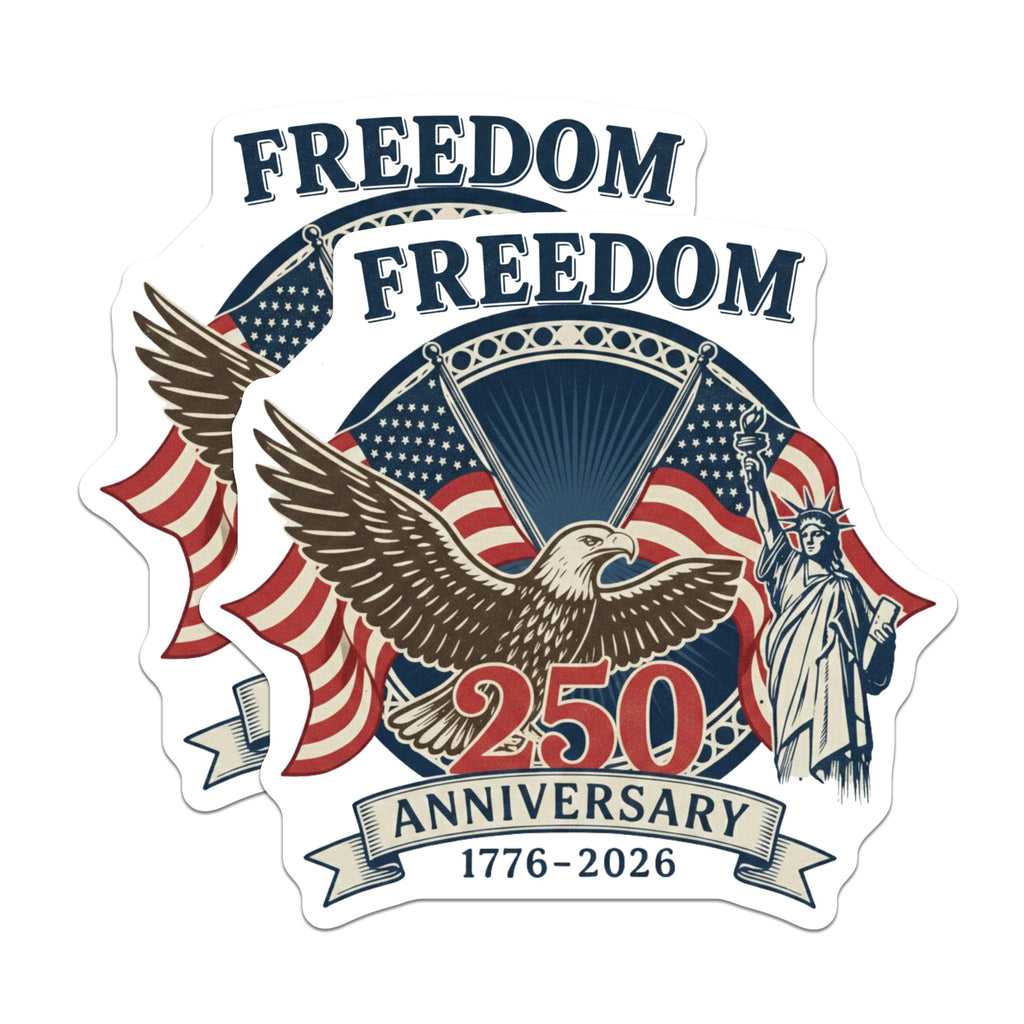 (2 Pack) 250th Anniversary Freedom Magnets - Patriotic Americana - Eagle Statue Liberty - 5 Inches On Longest Side - Thick Durable Magnet - Made in USA - MAG28974