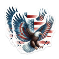 (2 Pack) Bald Eagle Magnets - American Flag Art - Patriotic USA Decor - 5 Inches On Longest Side - Thick Durable Magnet - Made in USA - MAG23005