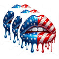 (3 Pack) Patriotic Lips Decals - American Flag Art - USA Lips Decal - 3 Inches On Longest Side - Easy Peel & Apply - Made in USA - 3MCS8587