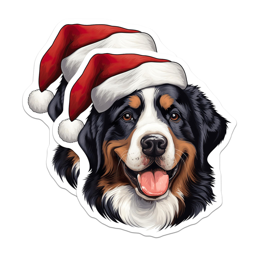 (2 Pack) Bernese Mountain Dog Magnets - Christmas Dog Decor - Holiday Pet Lover Accent - 5 Inches On Longest Side - Thick Durable Magnet - Made in USA - MAG29914