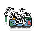 (2 Pack) Phenix City Alabama Magnets - River Town Reborn Commemorative Decor - Established 1883 Souvenir for Residents - 5 Inches On Longest Side - Thick Durable Magnet - Made in USA - MAG19327