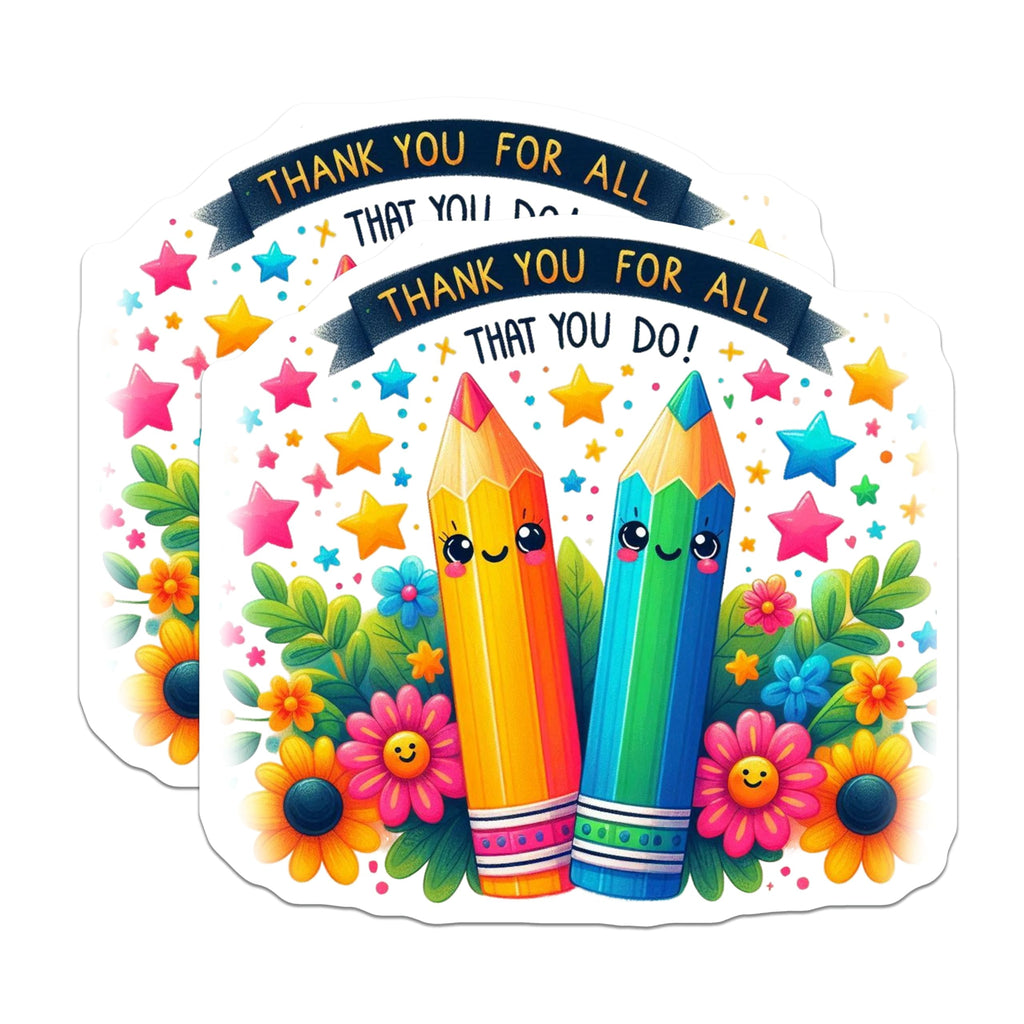 (2 Pack) Thank You Teacher Magnets - Appreciation Magnets - Teacher's Day Decor Magnet - 5" On Longest Side - Premium Magnet - for Cars, Refrigerators, Toolboxes, Lockers - Made in USA - MAG16393
