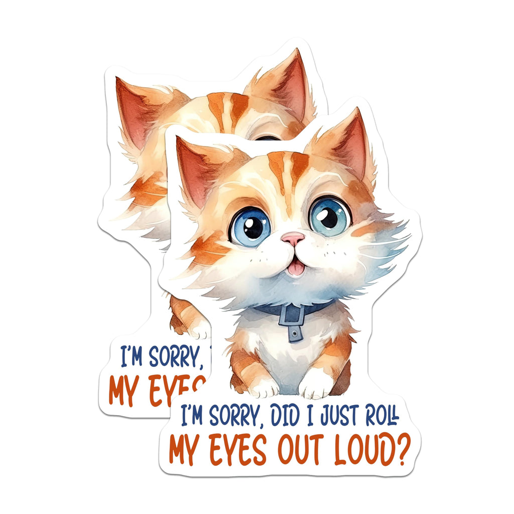 (2 Pack) Funny Cat Magnets - Sarcastic Kitten - Ginger Tabby Refrigerator Decorations - 5" On Longest Side - Premium Magnet - for Cars, Refrigerators, Toolboxes, Lockers - Made in USA - MAG15666