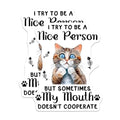 (2 Pack) Funny Cat Designs Stickers - Cute Animal - Humorous Quote - 5" On Longest Side - Sticks to Smooth Flat Surfaces - Made in USA - BMCS7723
