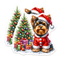 (2 Pack) Christmas Yorkie Dog Magnets - Santa Puppy Decor - Holiday Pet Home Decor - 5 Inches On Longest Side - Thick Durable Magnet - Made in USA - MAG30266