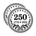 (2 Pack) USA 250th Anniversary Magnets - Semiquincentennial 1776 2026 - Patriotic American History Emblem - 5 Inches On Longest Side - Thick Durable Magnet - Made in USA - MAG37849