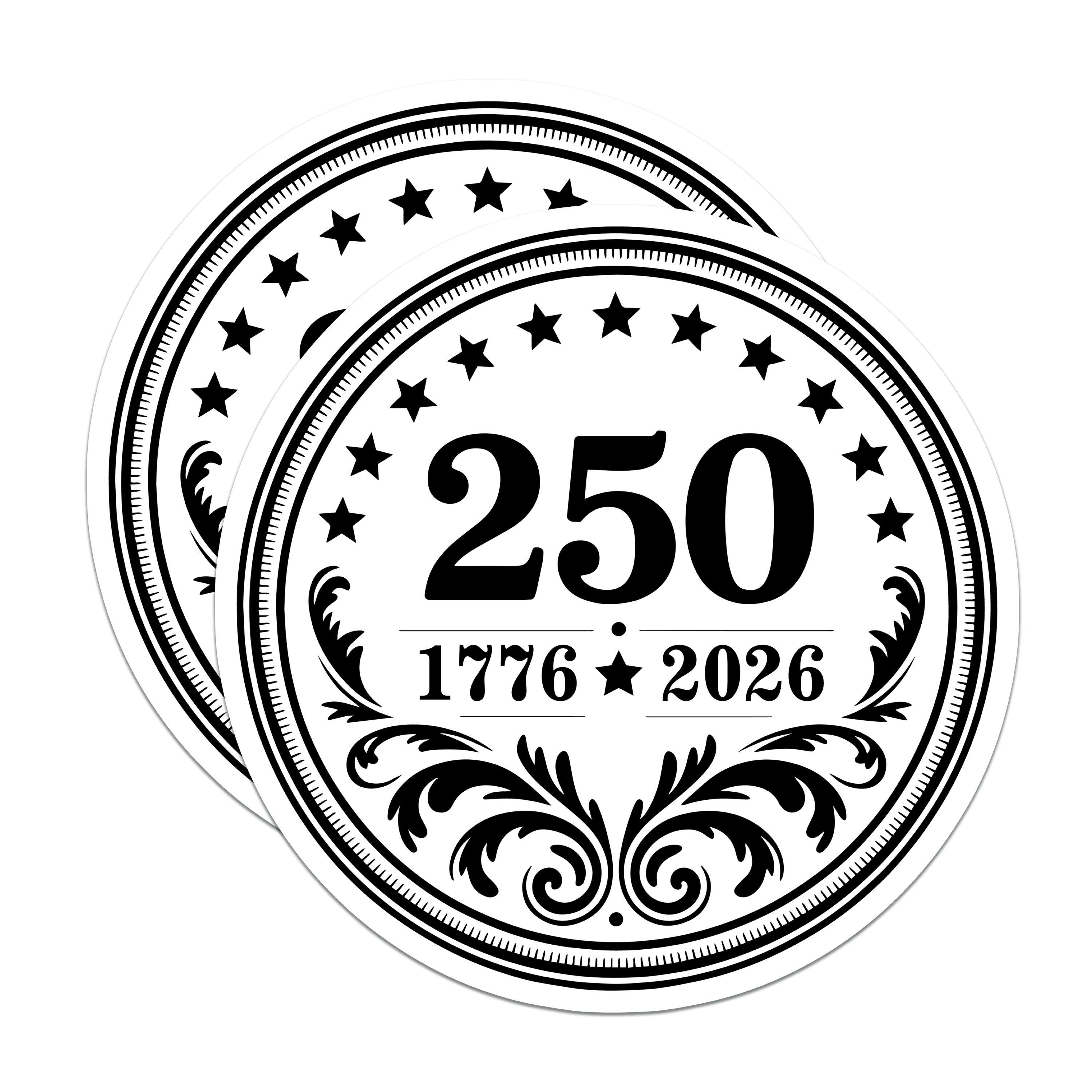 (2 Pack) USA 250th Anniversary Magnets - Semiquincentennial 1776 2026 - Patriotic American History Emblem - 5 Inches On Longest Side - Thick Durable Magnet - Made in USA - MAG37849