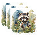 (3 Pack) Raccoon Decals - Cute Animal Stickers - Laptop Decal - 3 Inches On Longest Side - Easy Peel & Apply - Made in USA - 3MCS7469