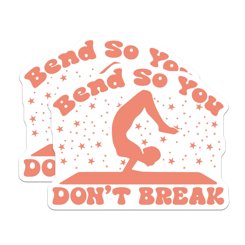 (2 Pack) Bend Dont Break Yoga Magnets - Motivational Flexibility Quote - Self Care Wellness Reminder Decor - 5 Inches On Longest Side - Thick Durable Magnet - Made in USA - MAG21509