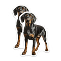 (2 Pack) Doberman Pinscher Magnets - Black Tan Dog Decor - Pet Lover Refrigerator Magnets - 5 Inches On Longest Side - Thick Durable Magnet - Made in USA - MAG27677