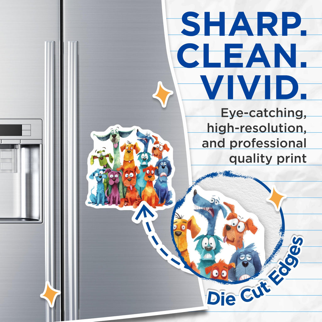 (2 Pack) Funny Dog Magnets - Quirky Pet Lover Decor - Refrigerator Whiteboard Locker - 5 Inches On Longest Side - Thick Durable Magnet - Made in USA - MAG27826