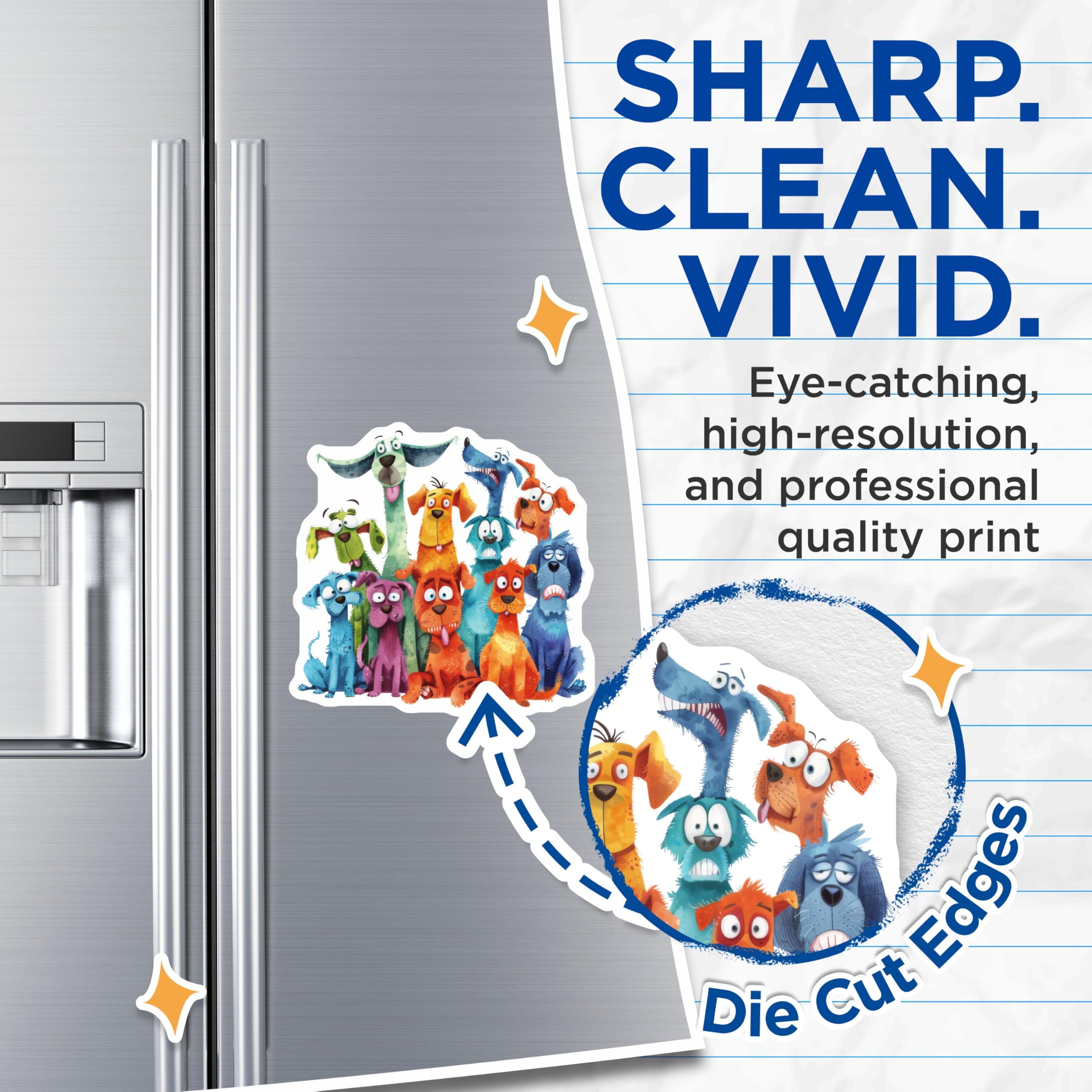 (2 Pack) Funny Dog Magnets - Quirky Pet Lover Decor - Refrigerator Whiteboard Locker - 5 Inches On Longest Side - Thick Durable Magnet - Made in USA - MAG27826